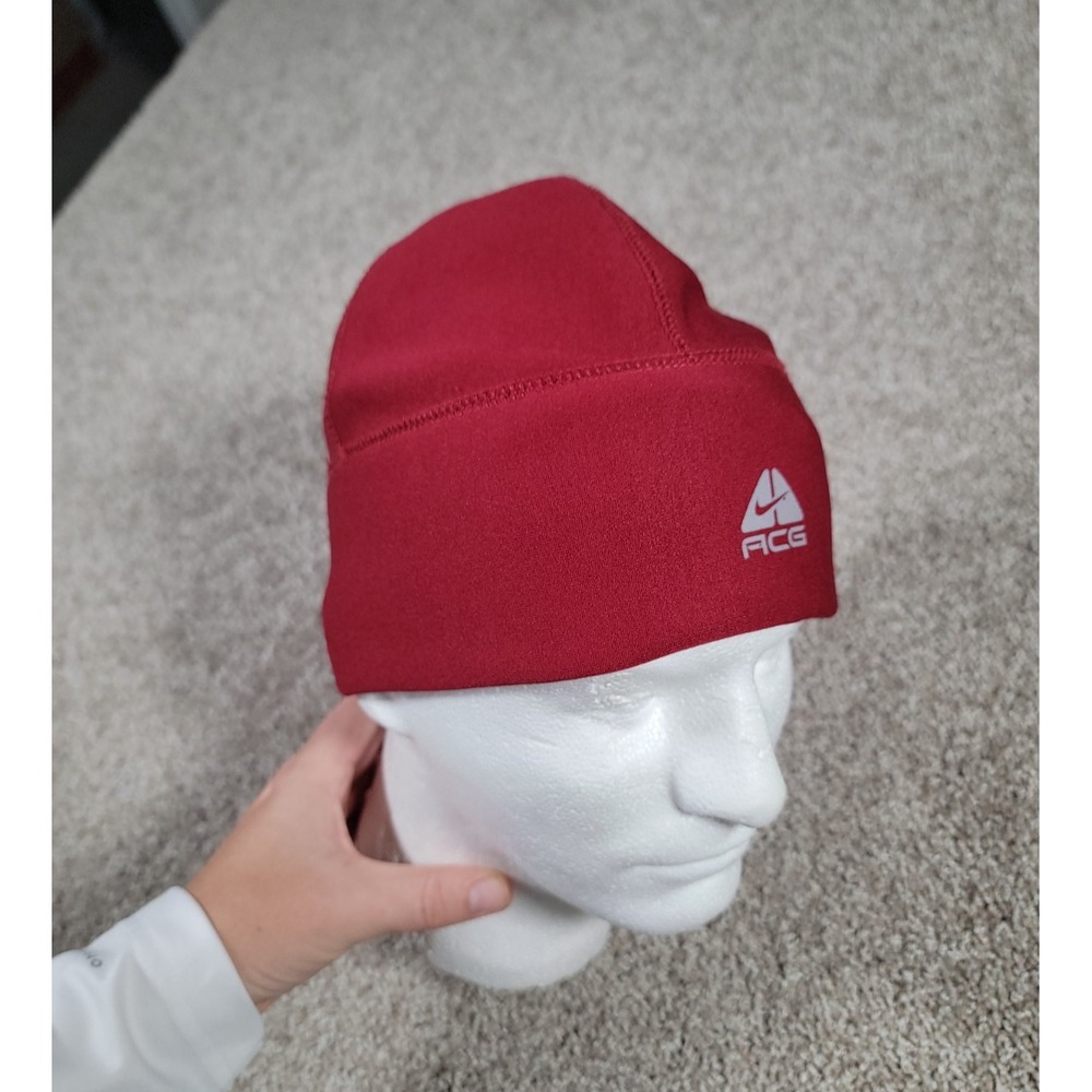 Nike ACG Softshell Beanie Unisex Fleece Hat Ski Outdoor Windproof Red Cap OSFA